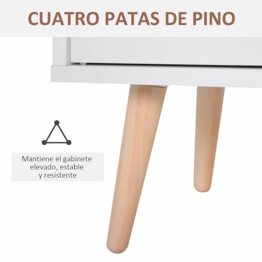 Aparador Buffet Armario Gabinete Consola Mueble Multiusos de Comedor Salón Baño Pasillo 80x29.5x96cm [3]