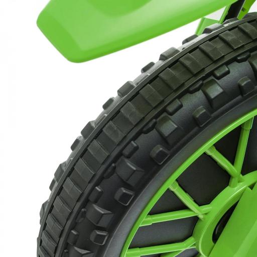 Moto Eléctrica para Niños de +3 Años 12V Moto de Juguete Infantil con 2 Ruedas de Equilibrio Velocidad 3-8 km/h Arranque Suave 106,5x51,5x68 cm Verde [4]