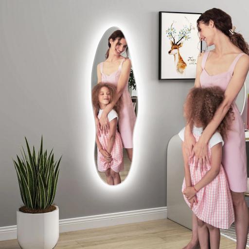 Espejo de Pared de Cuerpo Entero con Luces LED 120x40 cm con Iluminación de 3 Colores Función de Memoria Transparente [7]