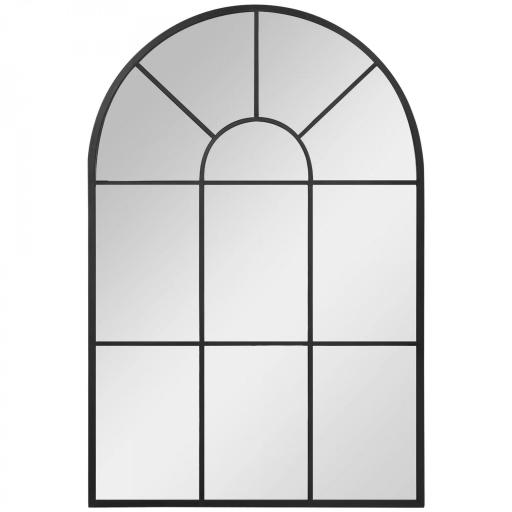 Espejo Decorativo de Pared 60x91cm Espejo de Ventana de Metal para Salón Dormitorio Entrada Estilo Moderno Negro [8]