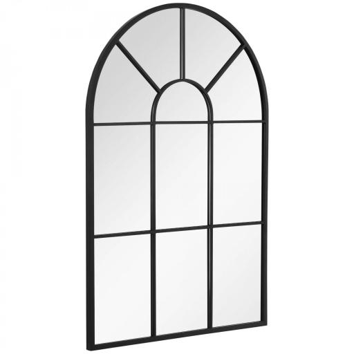 Espejo Decorativo de Pared 60x91cm Espejo de Ventana de Metal para Salón Dormitorio Entrada Estilo Moderno Negro [9]