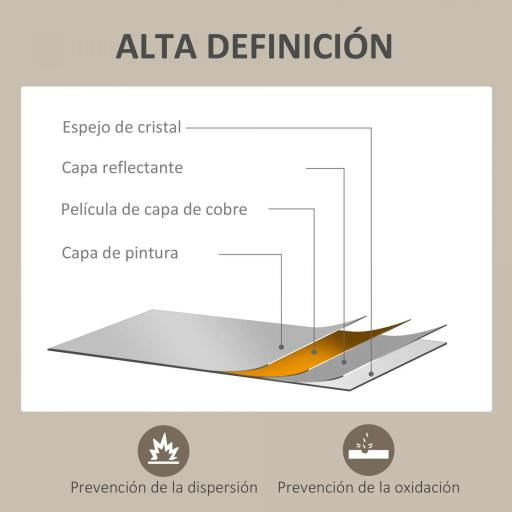 Espejo Rectangular de Baño 50x70 cm Espejo de Pared Decorativo para Salón Entrada Pasillo Horizontal o Vertical Blanco [4]