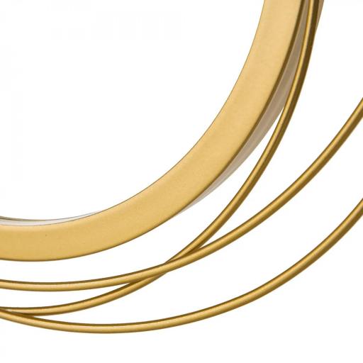 Decoración de Pared de Metal 3D de Espejos Redondos Adorno Metálico para Salón Dormitorio Comedor 107x56cm Dorado [2]