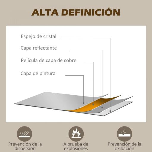 Espejo Decorativo de Pared Moderno Espejo de Pared 65x110 cm Marco de Metal para Salón Entrada Pasillo Negro [5]