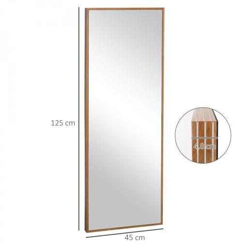 Espejo de Pared Cuerpo Entero 45x125 cm Espejo Rectangular Grande de Madera Estilo Moderno para Salón Dormitorio Natural [1]