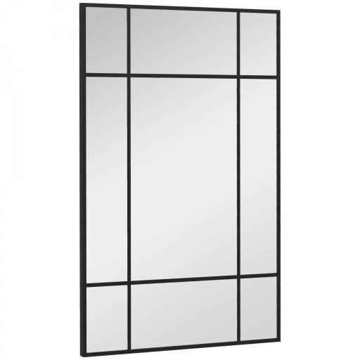 Espejo Rectangular de Pared Espejo de Ventana 90x60 cm con Marco de Metal Espejo Decorativo para Salón Dormitorio Negro [9]