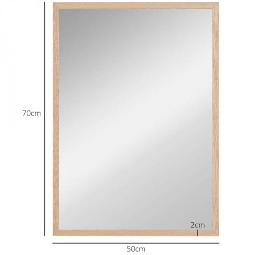 Espejo de Baño 50x70 cm Espejo de Pared Decorativo para Salón Entrada Pasillo Horizontal o Vertical Natural [1]