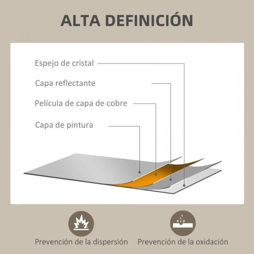 Espejo de Baño 50x70 cm Espejo de Pared Decorativo para Salón Entrada Pasillo Horizontal o Vertical Natural [4]
