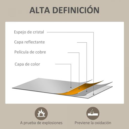 Espejo Rectangular de Baño 50x70 cm Espejo de Pared Decorativo para Salón Entrada Pasillo Horizontal o Vertical Negro [4]