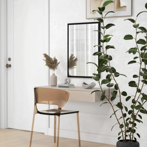 Espejo Rectangular de Baño 50x70 cm Espejo de Pared Decorativo para Salón Entrada Pasillo Horizontal o Vertical Negro [7]