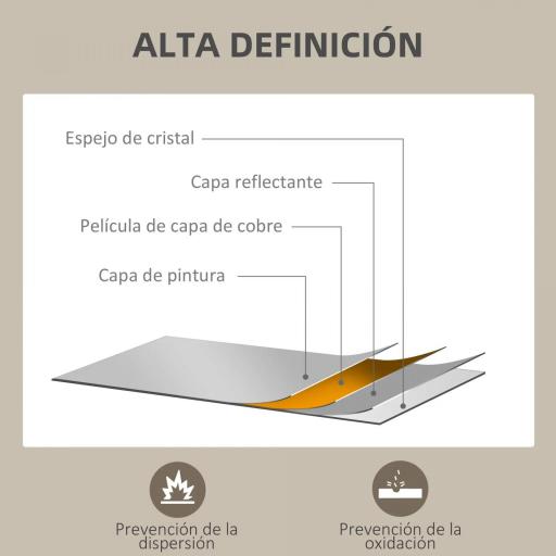 Espejo de Baño 70x90 cm Espejo de Pared Decorativo para Salón Entrada Pasillo Horizontal o Vertical Natural [3]