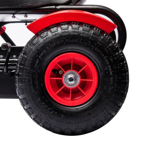 Go Kart a Pedales para Niños con Asiento Ajustable Neumáticos de Goma Freno de Mano Carga 50 kg 121x58x61 cm Rojo [8]