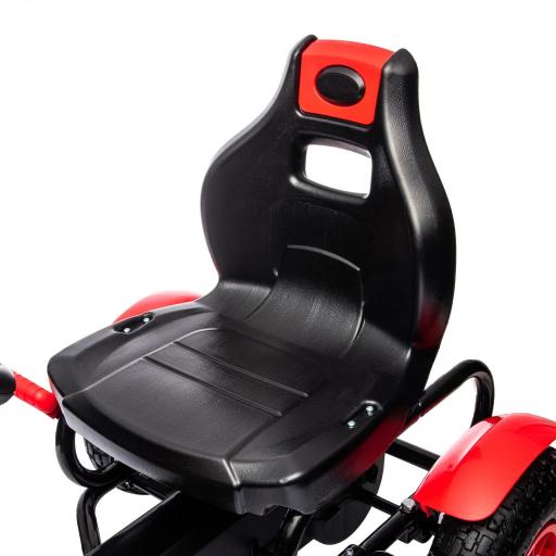 Go Kart a Pedales para Niños con Asiento Ajustable Neumáticos de Goma Freno de Mano Carga 50 kg 121x58x61 cm Rojo [7]