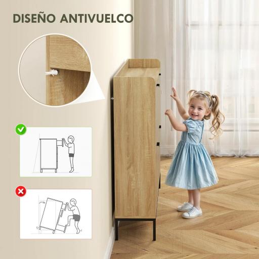 Zapatero Estrecho con 4 Cajones Abatibles y Superficie Elevada para 16 Pares de Zapatos para Espacios Reducidos Roble [6]