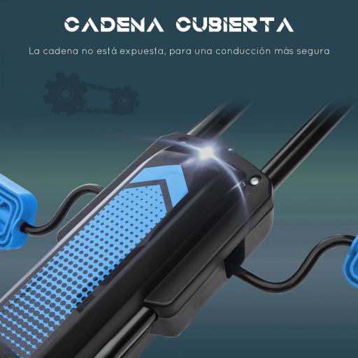 Go Kart a Pedales Infantil con Asiento Ajustable Neumáticos Inflables Amortiguador y Freno de Mano 121x58x61 cm Azul [3]