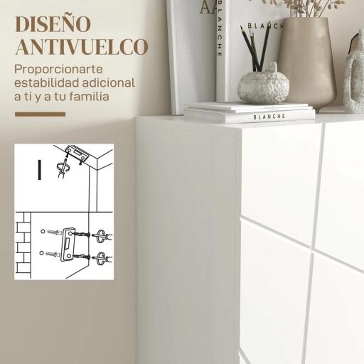 Armario Zapatero con Estantes Ajustables Bisagras de Cierre Suave para 15-20 Pares de Zapatos 72x31,5x95 cm Blanco [5]