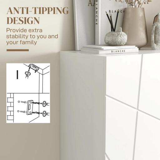 Armario Zapatero con Estantes Ajustables Bisagras de Cierre Suave para 15-20 Pares de Zapatos 72x31,5x95 cm Blanco [6]