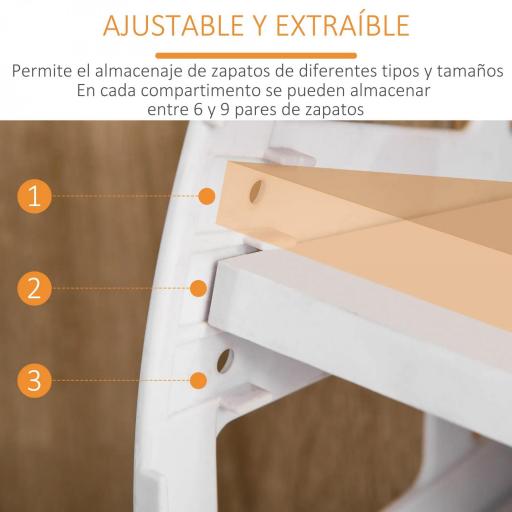 Mueble Zapatero de 3 Puertas para 18-27 Pares de Zapatos Zapatero Moderno con Cajón y Puerta 84x30x132 cm Natural [2]
