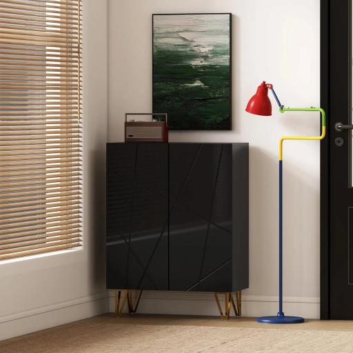 Zapatero de Entrada Recibidor con Estantes Ajustables Cierre Suave para 15-20 Pares de Zapatos 72x31,5x95 cm Negro [4]