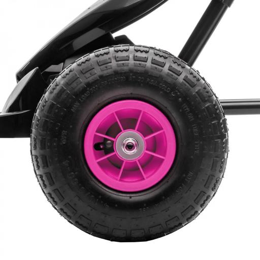 Coche de Pedales para Niños de 5-12 Años con Asiento Ajustable Neumáticos Inflables Amortiguador Carga 50kg Negro y Rosa [7]