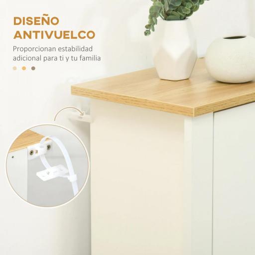 Mueble Zapatero Blanco Armario Zapatero Alto con 3 Cajones Abatibles para 18 Pares de Zapatos 72x26x112 cm Blanco [3]