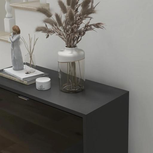 Armario de Zapatos Zapatero Moderno con 3 Cajones Capacidad de 18 Pares de Zapatos para Pasillo 60x26x124 cm Negro [6]