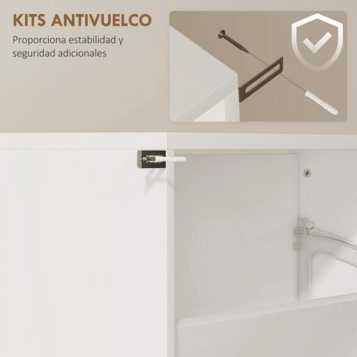 Zapatero Estrecho con Espejo y 4 Puertas Abatibles para 12 Pares de Zapatos 63x17x146 cm Blanco [6]