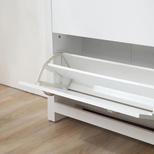 Zapatero de 2 Cajones para 12 Pares de Zapatos Mueble con Puertas Abatibles y Estante Ajustable 79x23x90,5 cm Blanco [7]