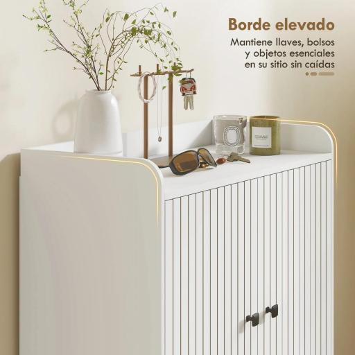 Zapatero Entrada Recibidor con Estantes Ajustables Compartimento Abierto para 15 Pares de Zapatos 75x35x97 cm Blanco [4]