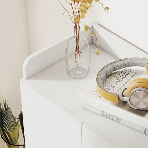 Mueble Zapatero de 2 Puertas Zapatero Estrecho con Estantes Ajustables para 12 Pares de Zapatos para Pasillo Entrada 83x30x90 cm Blanco [7]