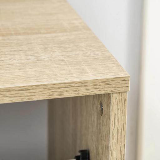 Armario de Zapatos Zapatero de Madera con 2 Puertas Abatibles 4 Estantes para 8 Pares 62,5x26x81 cm Blanco y Natural [7]