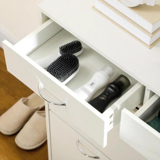 Mueble Zapatero Estrecho Armario de Zapatos con 2 Cajones Abatibles para 12 Pares de Zapatos 80x30x91,5 cm Blanco [6]