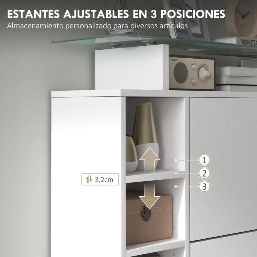 Zapatero con Cajones Abatibles Estantes Ajustables y Estantes Abiertos para 12 Pares de Zapatos 89x25x92 cm Blanco [7]