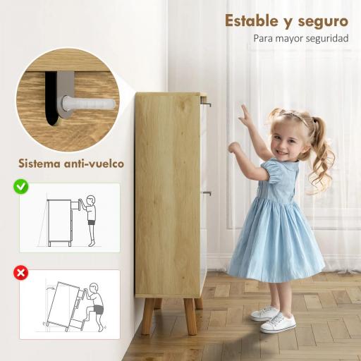 Zapatero Estrecho con 2 Puertas en Blanco Brillo Estantes Ajustables Patas de Madera para 12 Pares de Zapatos [3]