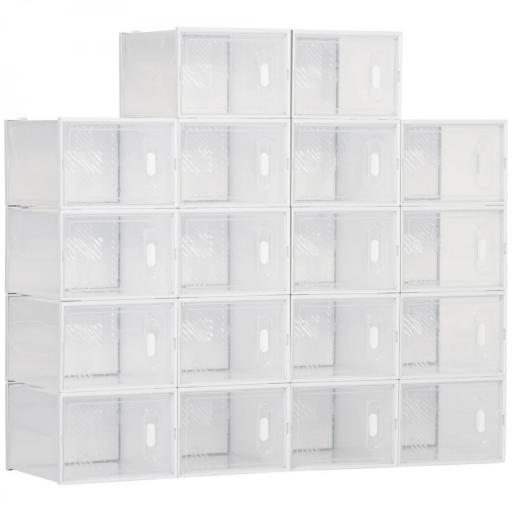 Organizador de Zapatos Modular Estantería Modulable con 18 Cubos Puertas Magnéticas 28x36x21 cm Transparente [8]