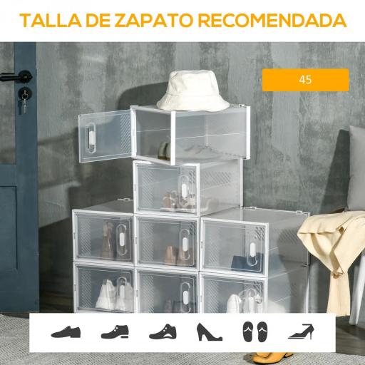 Organizador de Zapatos Modular Estantería Modulable con 8 Cubos Puertas Magnéticas 28x36x21 cm Transparente [6]