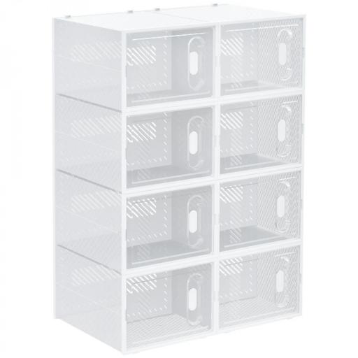 Organizador de Zapatos Modular Estantería Modulable con 8 Cubos Puertas Magnéticas 28x36x21 cm Transparente [8]