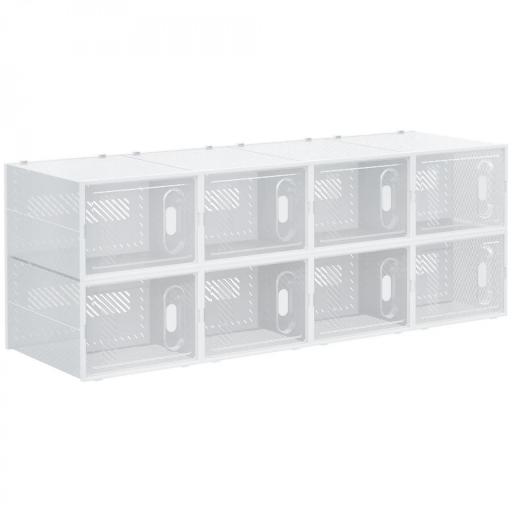 Organizador de Zapatos Modular Estantería Modulable con 8 Cubos Puertas Magnéticas 28x36x21 cm Transparente [9]