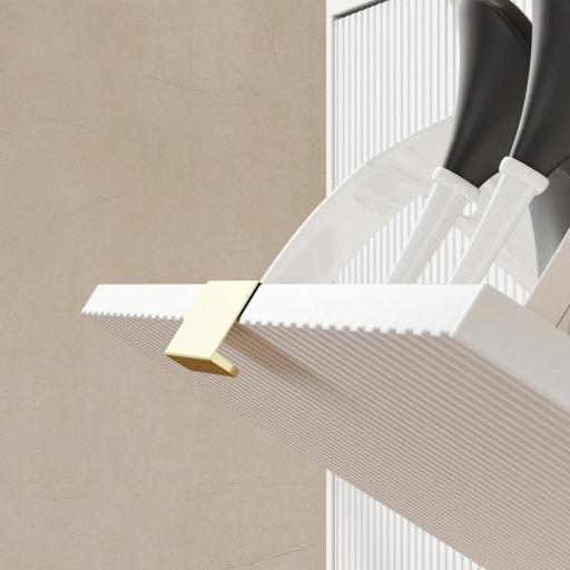 Zapatero Estrecho con 4 Puertas Acanaladas con Estantes Ajustables para 20 Pares de Zapatos 105x24x91,5 cm Blanco [5]