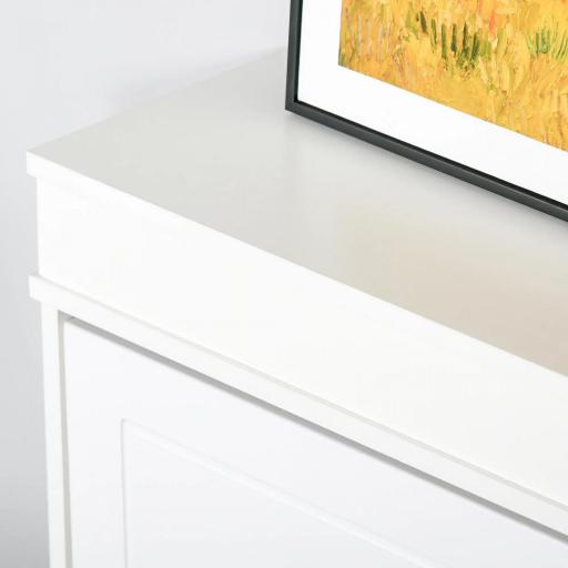 Mueble Zapatero de 4 Puertas Zapatero Estrecho con Estantes Ajustables y Extraíbles Capacidad de 16 Pares para Pasillo Entrada Recibidor 98x24x83 cm Blanco [7]