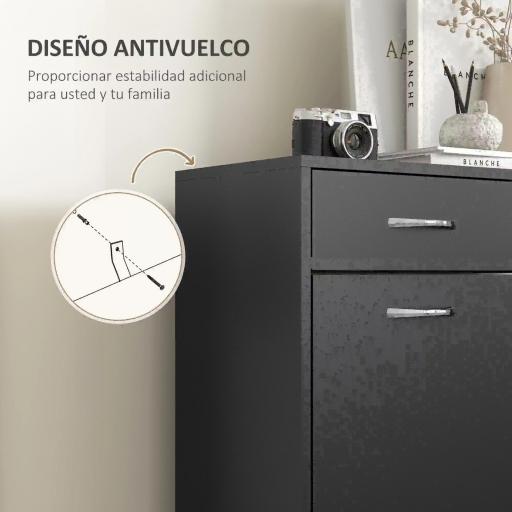 Mueble Zapatero Estrecho Armario de Zapatos con 2 Cajones Abatibles para 12 Pares de Zapatos 80x30x91,5 cm Negro [6]