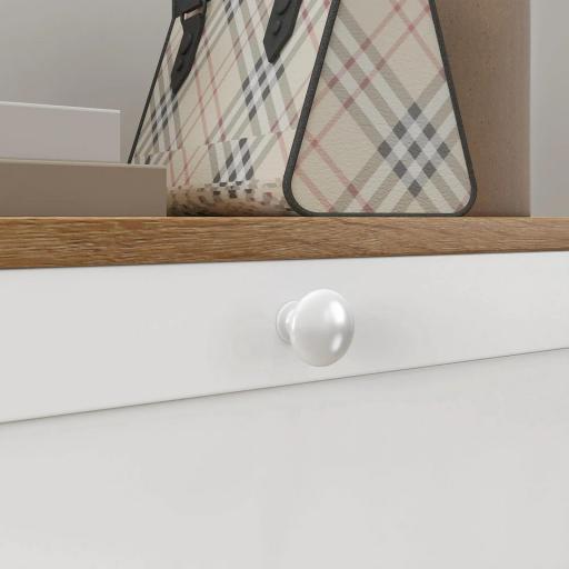 Zapatero Estrecho con 2 Puertas Estantes Ajustables para 12 Pares de Zapatos 60x24,5x75,5 cm Natural y Blanco [7]