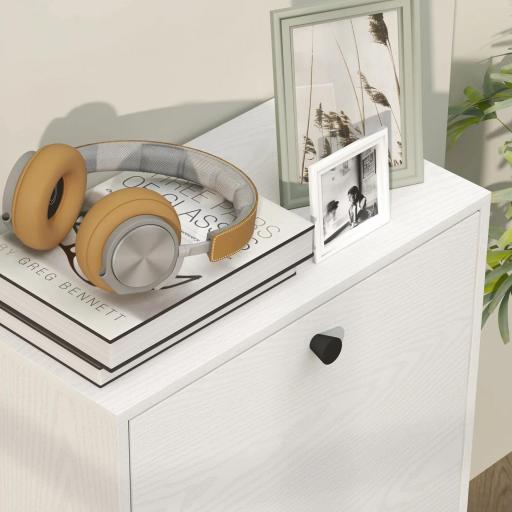 Zapatero con 2 Cajones Abatibles Estantes Ajustables para Pasillos y Espacios Pequeños 47x26x85 cm Blanco Veteado [7]