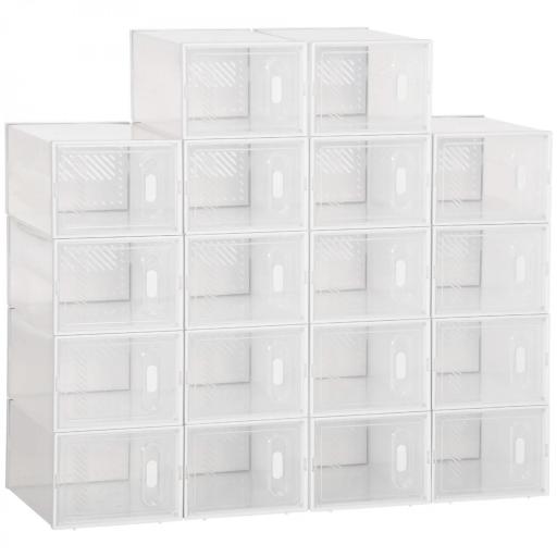 Organizador de Zapatos Modular Estantería Modulable con 18 Cubos Puertas Magnéticas 25x35x19 cm Transparente [8]