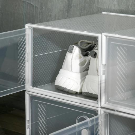 Organizador de Zapatos Modular Estantería Modulable con 8 Cubos Puertas Magnéticas 25x35x19 cm Transparente [6]