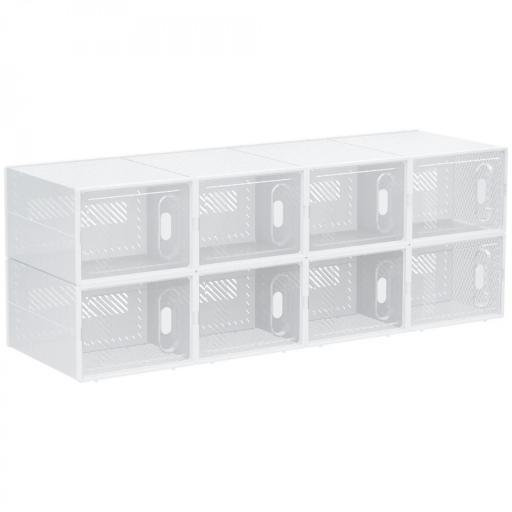 Organizador de Zapatos Modular Estantería Modulable con 8 Cubos Puertas Magnéticas 25x35x19 cm Transparente [9]