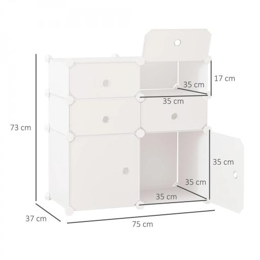 Armario Modular Plástico Estantería 6 Cubos Ropero Zapatero Aparador Combinado Pegatinas Adhesivas Decorativas Ropero Zapatero Combinado Mueble Organizador Ropa Zapatos Accesorios Juguetes [1]