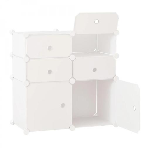 Armario Modular Plástico Estantería 6 Cubos Ropero Zapatero Aparador Combinado Pegatinas Adhesivas Decorativas Ropero Zapatero Combinado Mueble Organizador Ropa Zapatos Accesorios Juguetes [8]