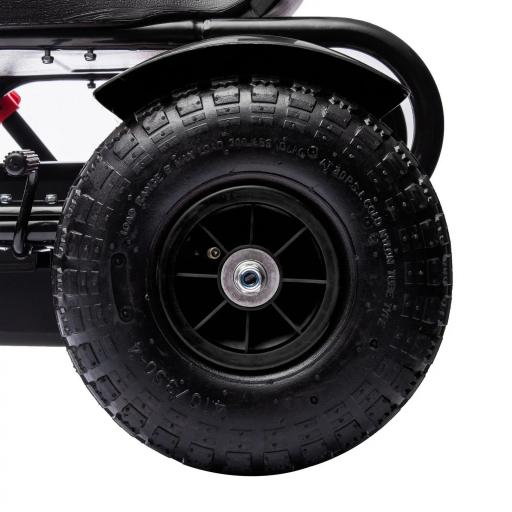 Go Kart a Pedales para Niños con Asiento Ajustable Neumáticos de Goma Freno de Mano Carga 50 kg 121x58x61 cm Negro [10]