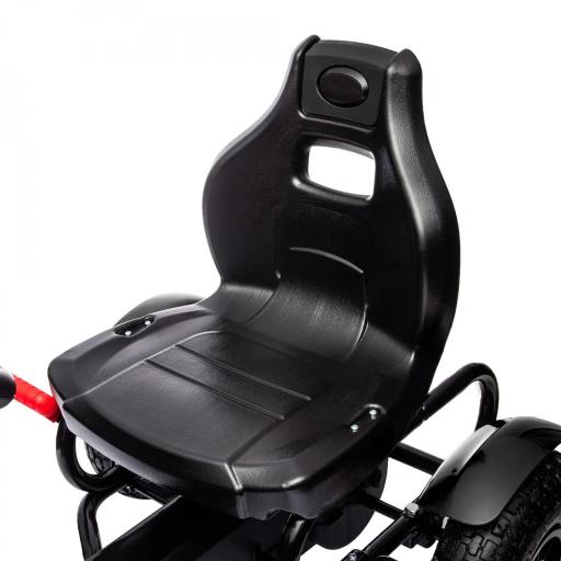 Go Kart a Pedales para Niños con Asiento Ajustable Neumáticos de Goma Freno de Mano Carga 50 kg 121x58x61 cm Negro [7]